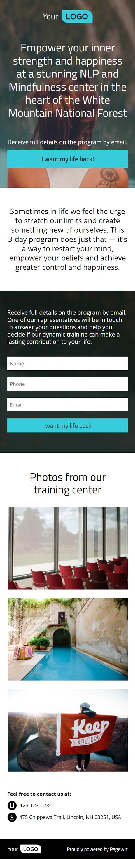 Landing page template: NLP therapy