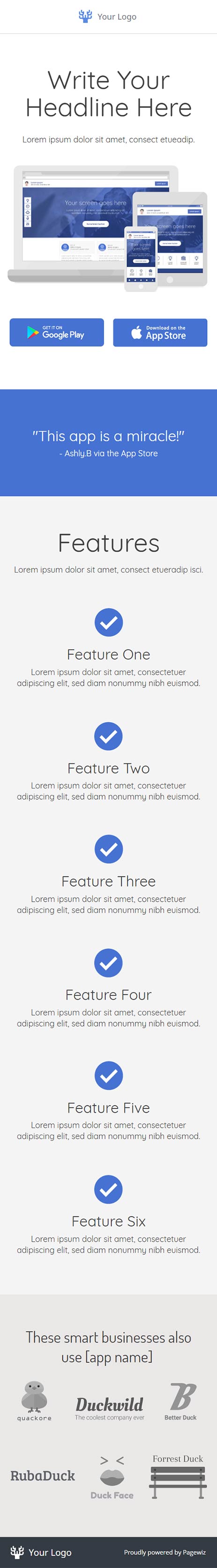 Landing page template: Multi-device app