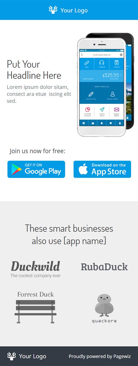 Landing page template: Straightforward app lander