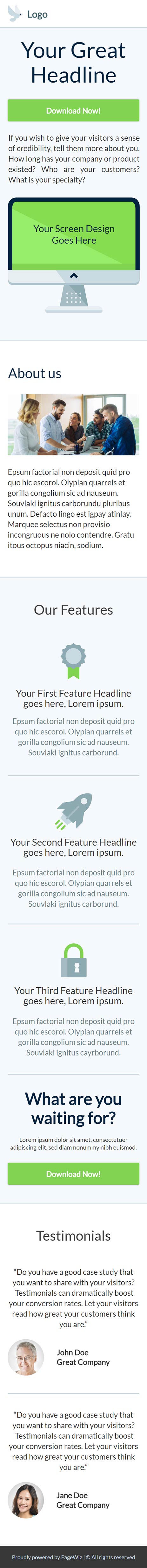 Landing page template: Clear bright sky