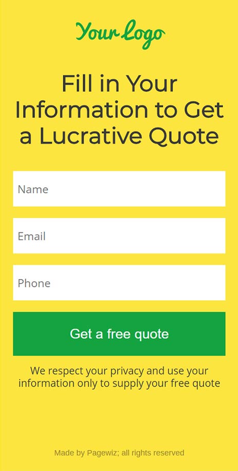 Landing page template: Simple and effective