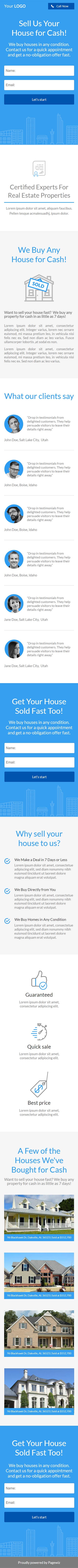 Landing page template: Azure real estate