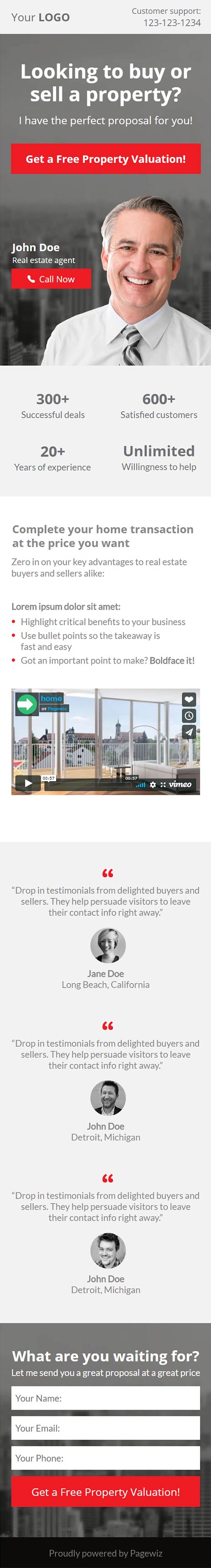 Landing page template: Consultant real estate