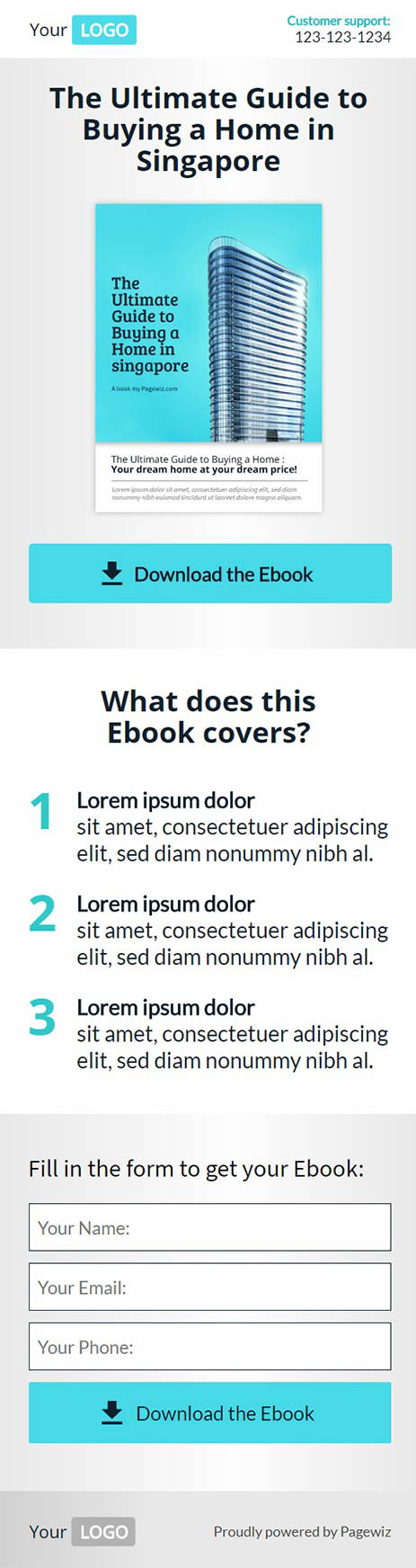 Landing page template: Real estate ebook