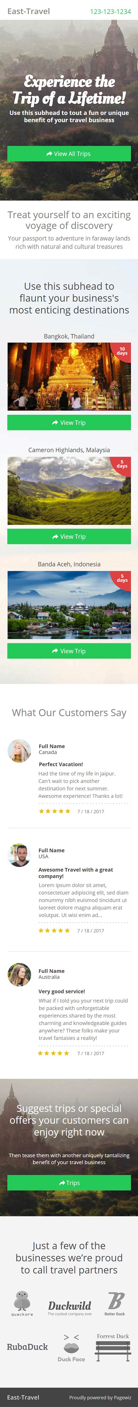 Landing page template: Multiple-locations tour 
